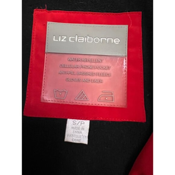 LIZ CLAIBORNE Red Down Filled Zip Up Short Winter Jacket Cost S - Picture 7 of 10